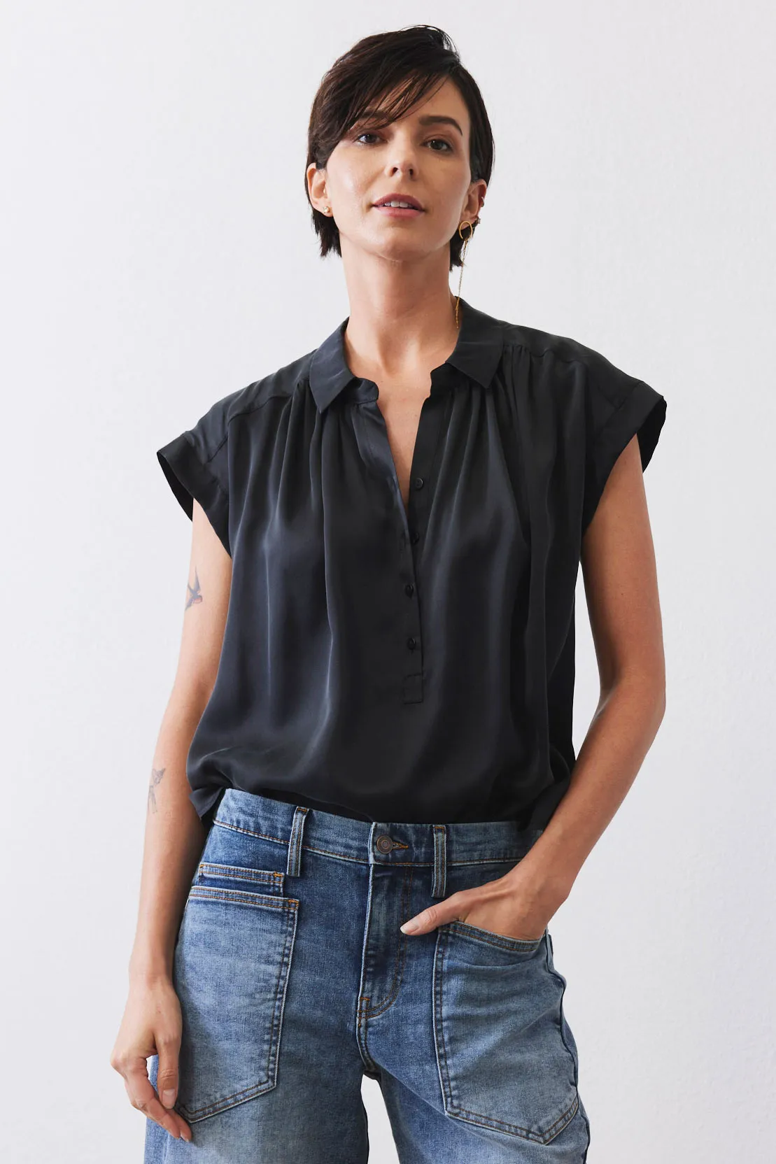 The Nonchalant Oversized Silk Blouse sold by Ruti product image thumbnail 3