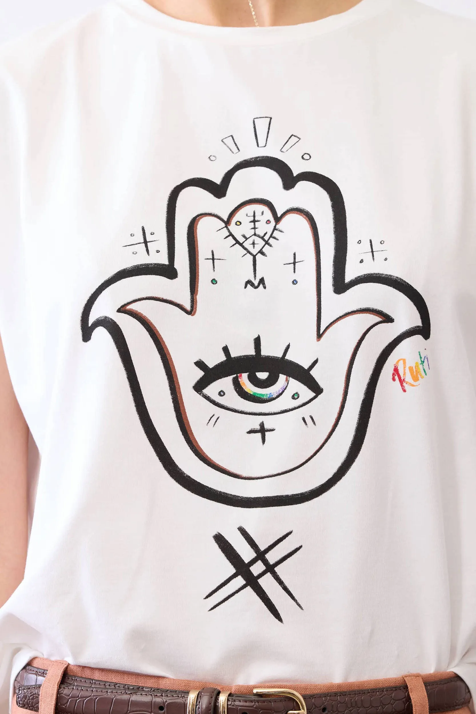 Hamsa With Pride Tee sold by Ruti product image thumbnail 2
