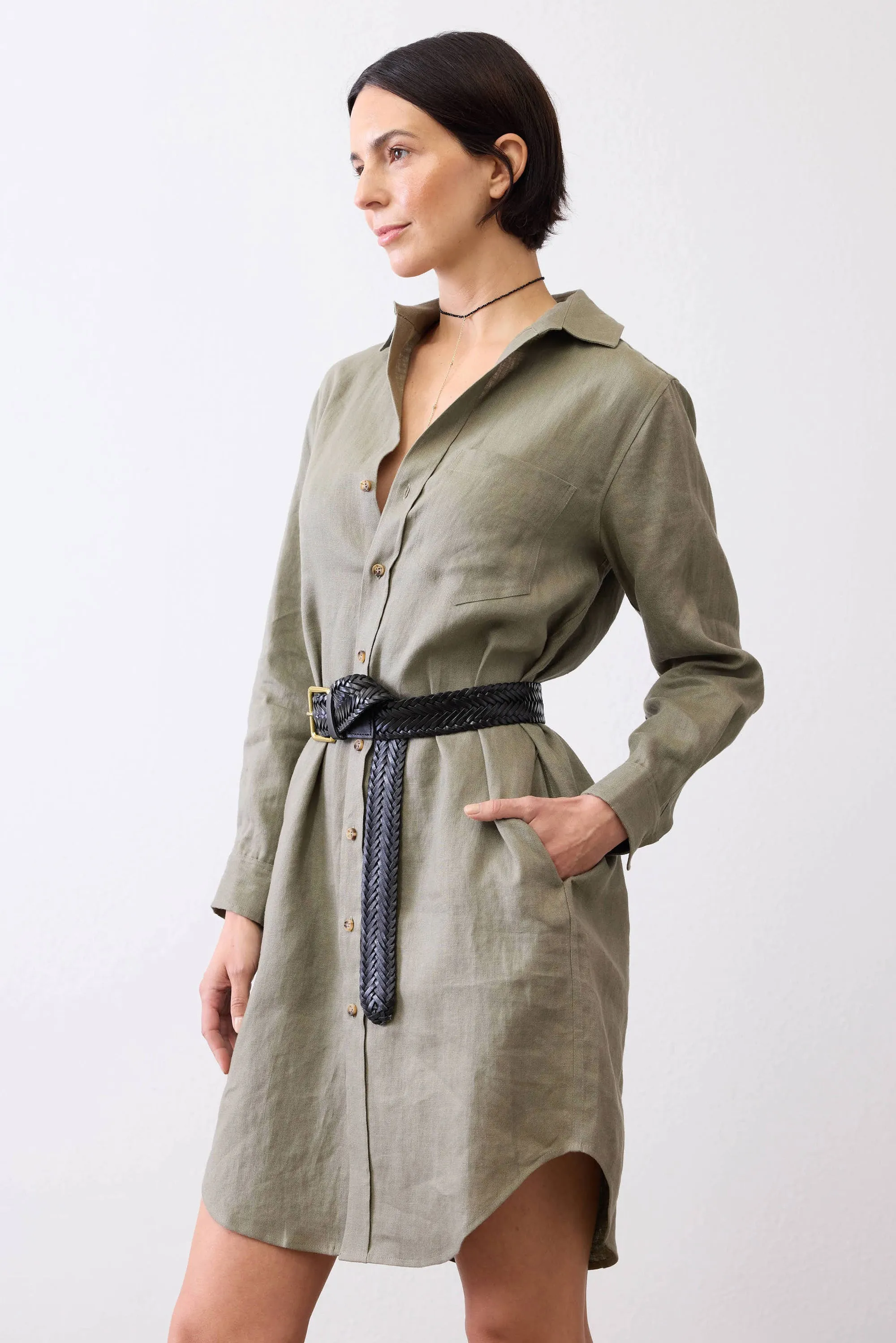 Linen Button Down Shirt Dress sold by Ruti