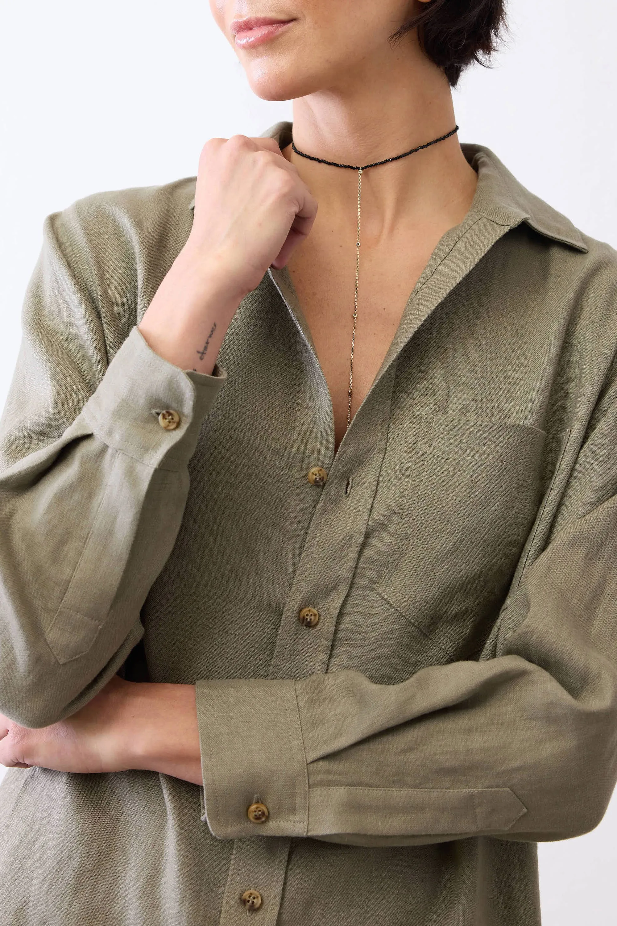 Linen Button Down Shirt Dress sold by Ruti product image thumbnail 4