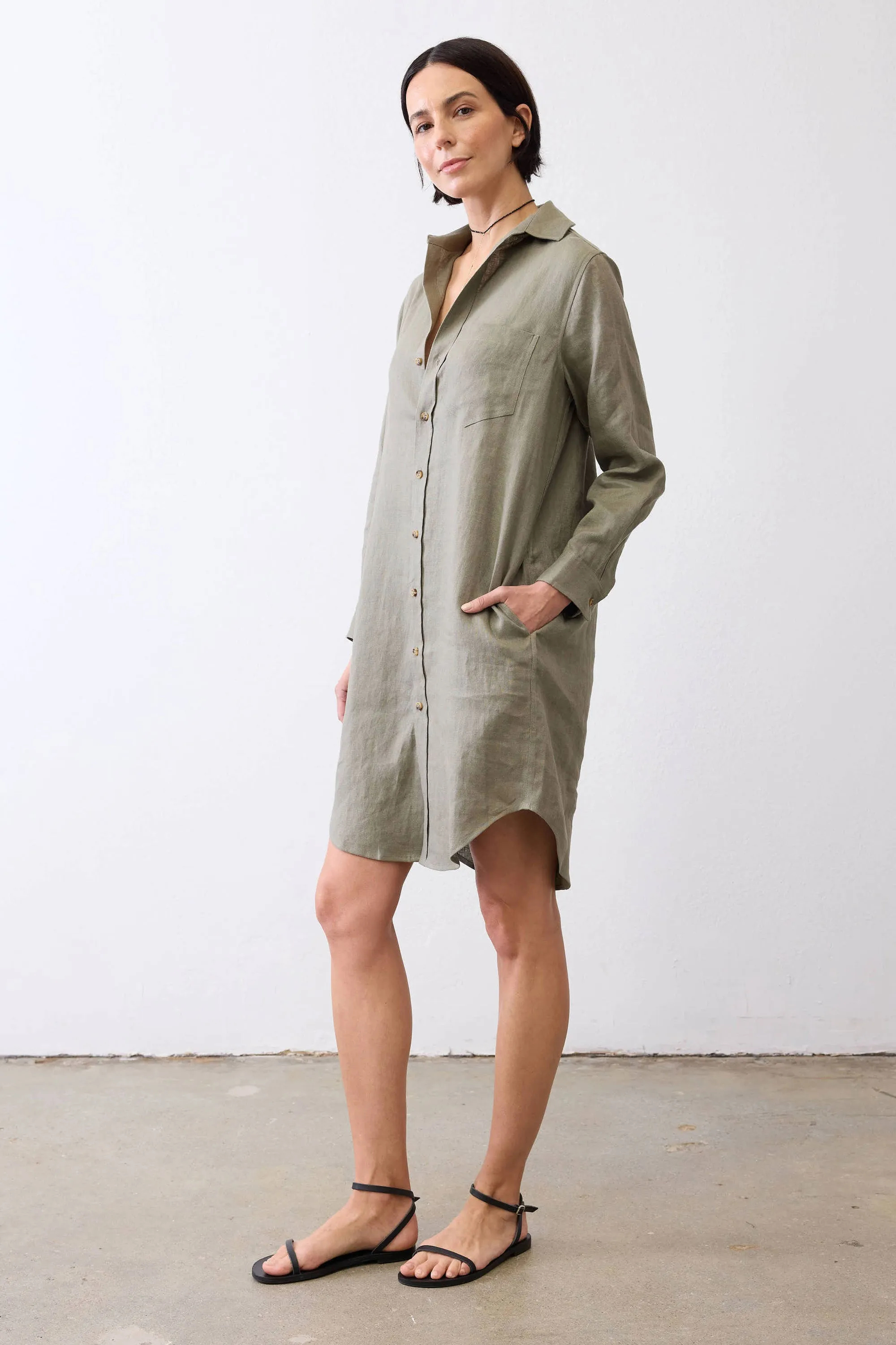 Linen Button Down Shirt Dress sold by Ruti product image thumbnail 5