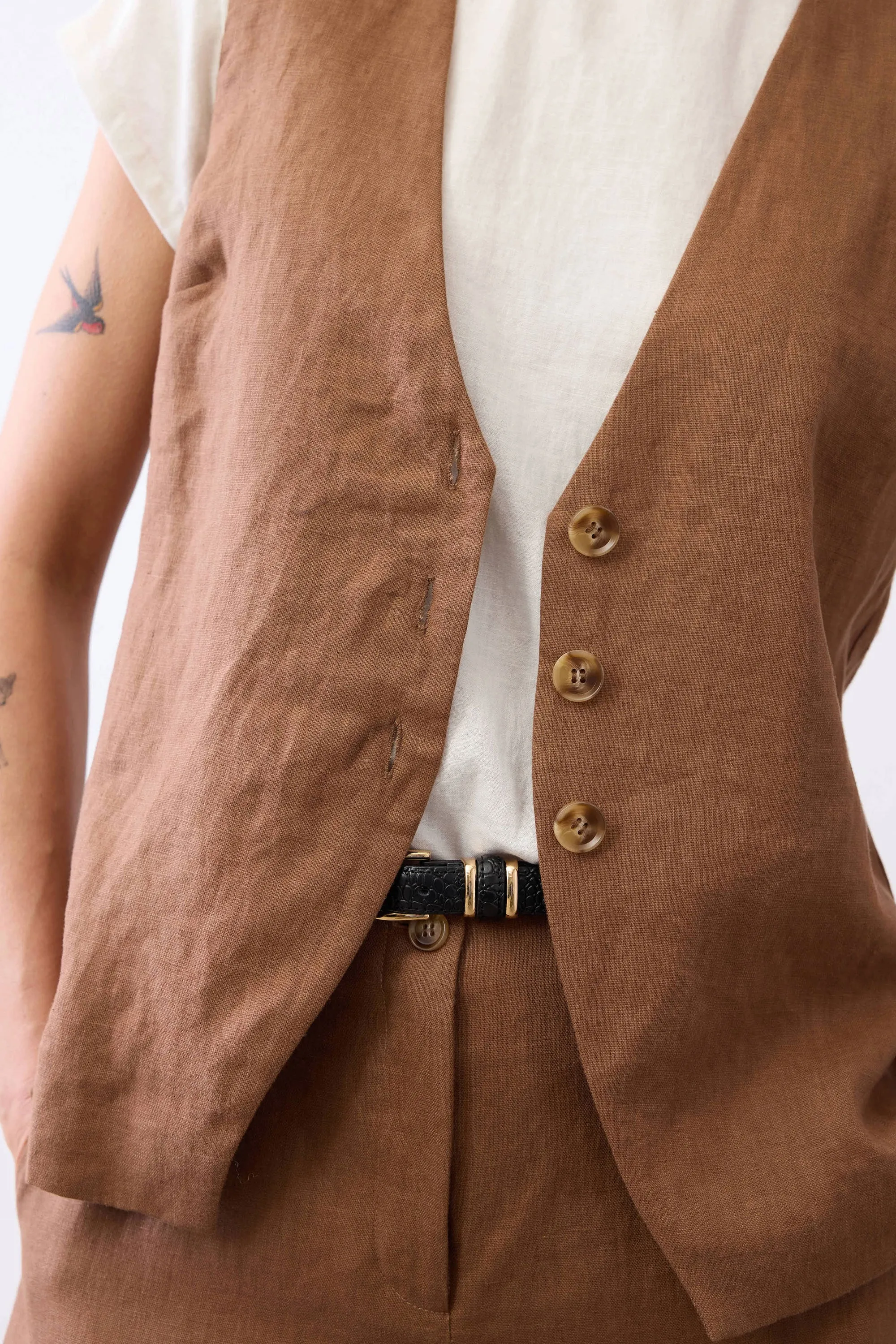 The Linen Button Vest sold by Ruti product image thumbnail 2