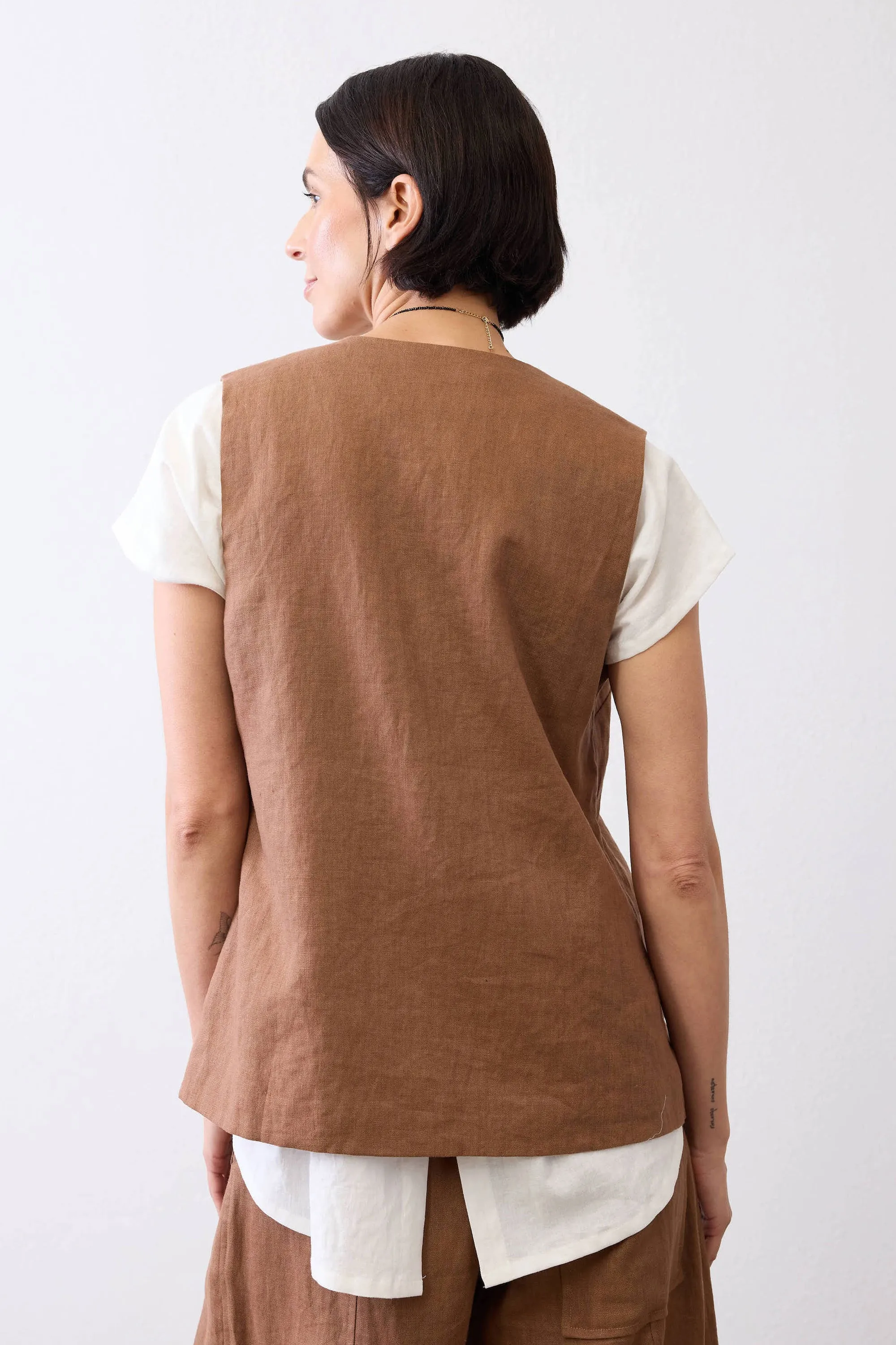 The Linen Button Vest sold by Ruti product image thumbnail 5