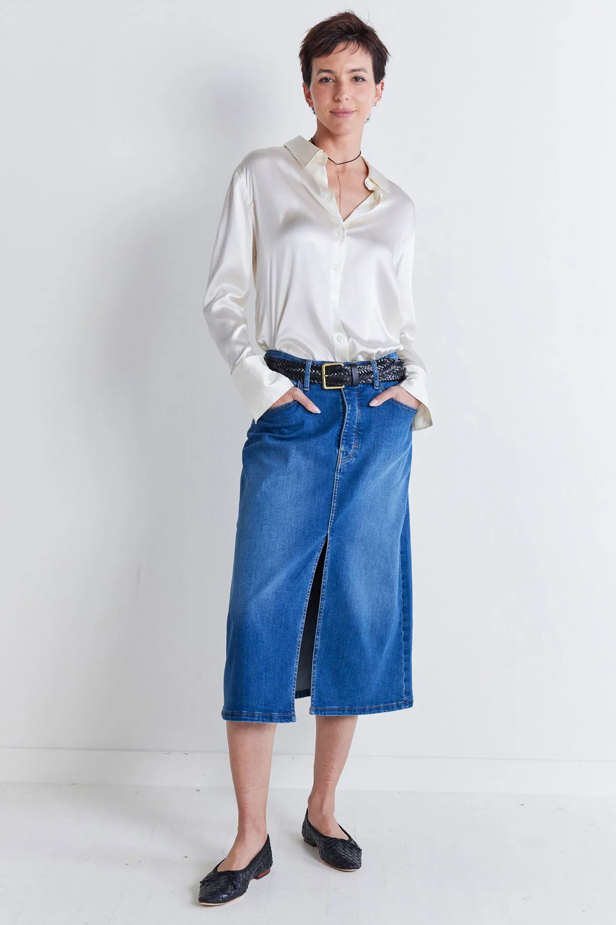The 90's Denim Midi Skirt sold by Ruti product image thumbnail 4