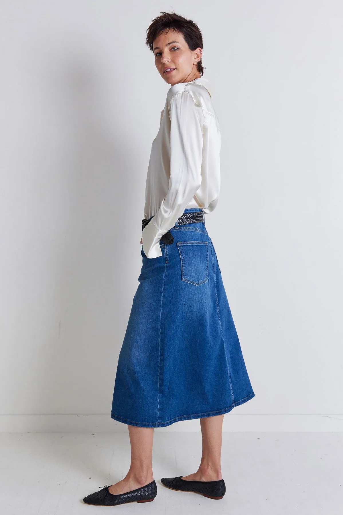The 90's Denim Midi Skirt sold by Ruti product image thumbnail 5