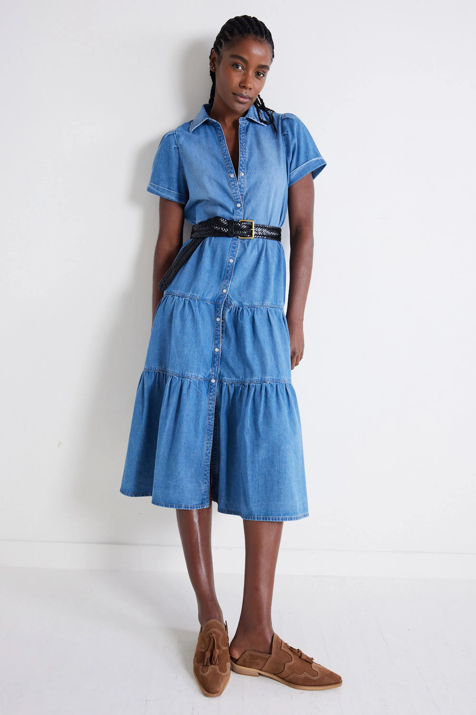 Breaking Free Long Denim Dress sold by Ruti