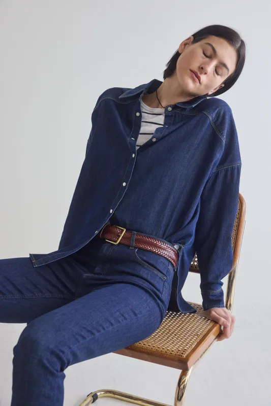 Refine Oversized Denim Tunic sold by Ruti