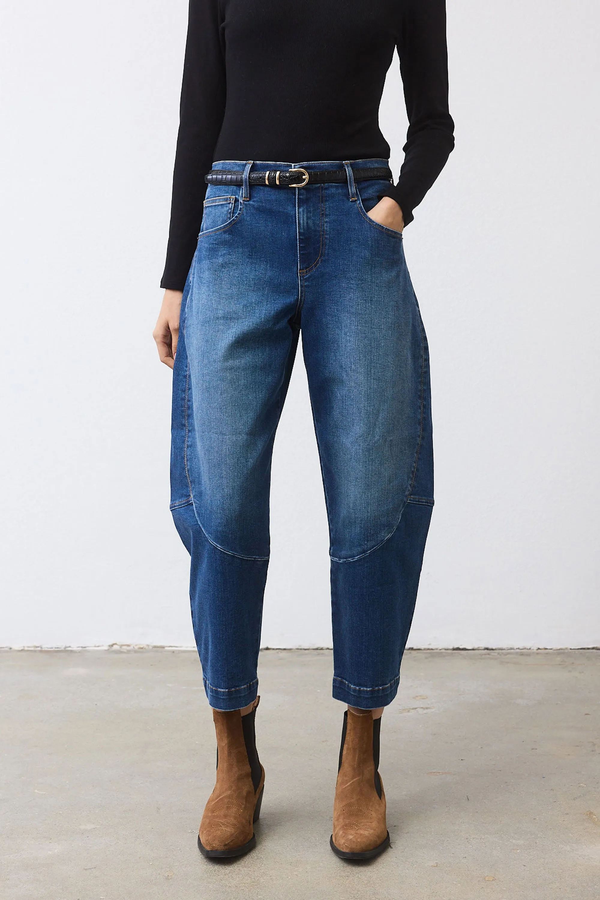 The Petite Denim Wide-ish Pants sold by Ruti