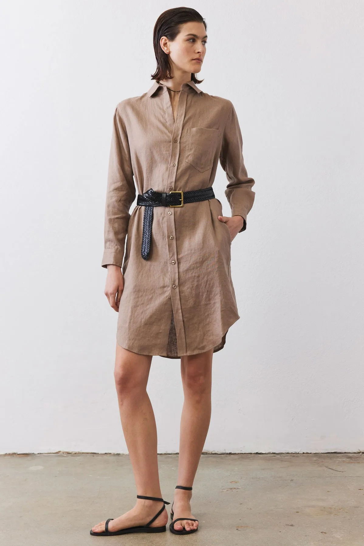 Linen Button Down Shirt Dress sold by Ruti