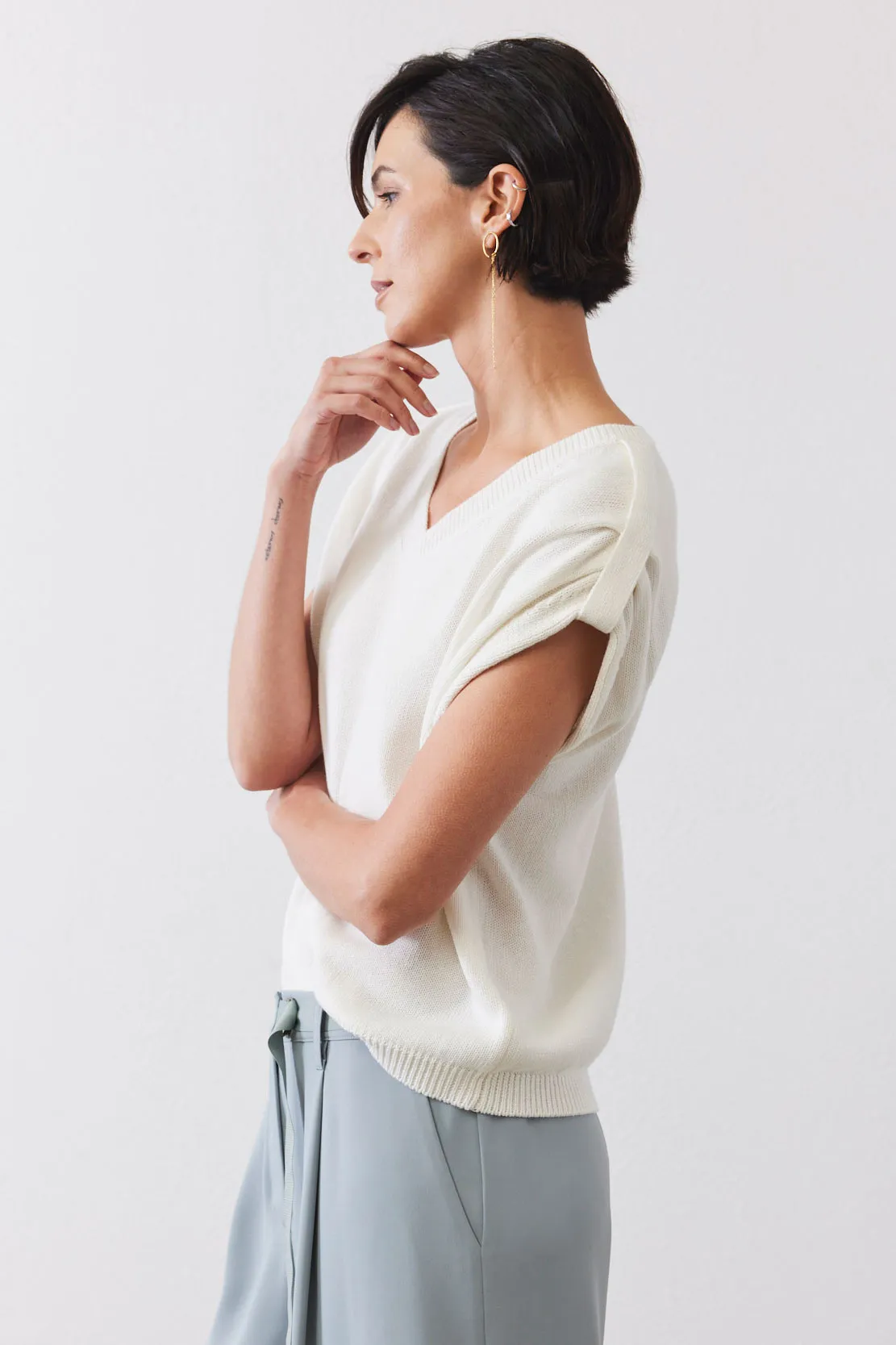 The V-Neck Knit Top sold by Ruti product image thumbnail 2