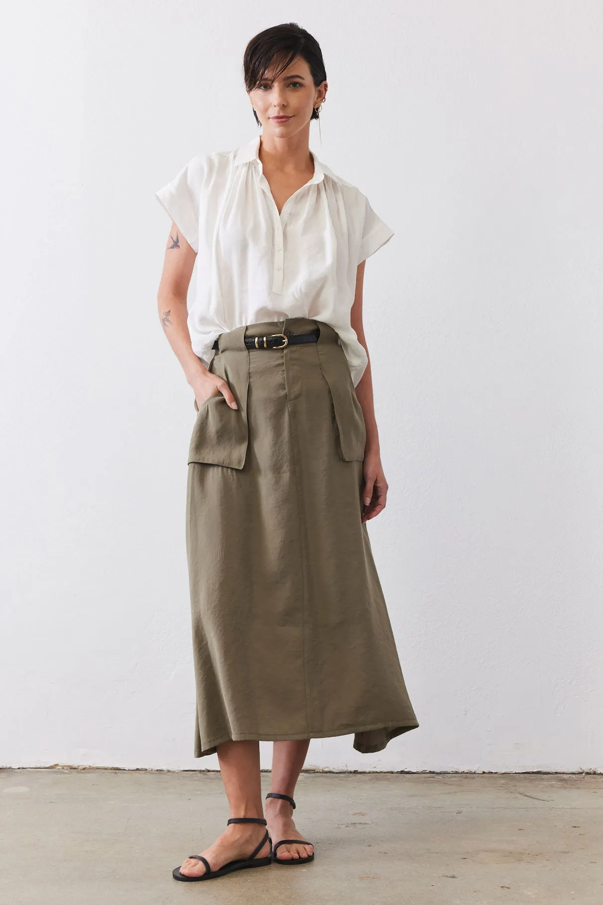 Light Poplin Utility Skirt sold by Ruti