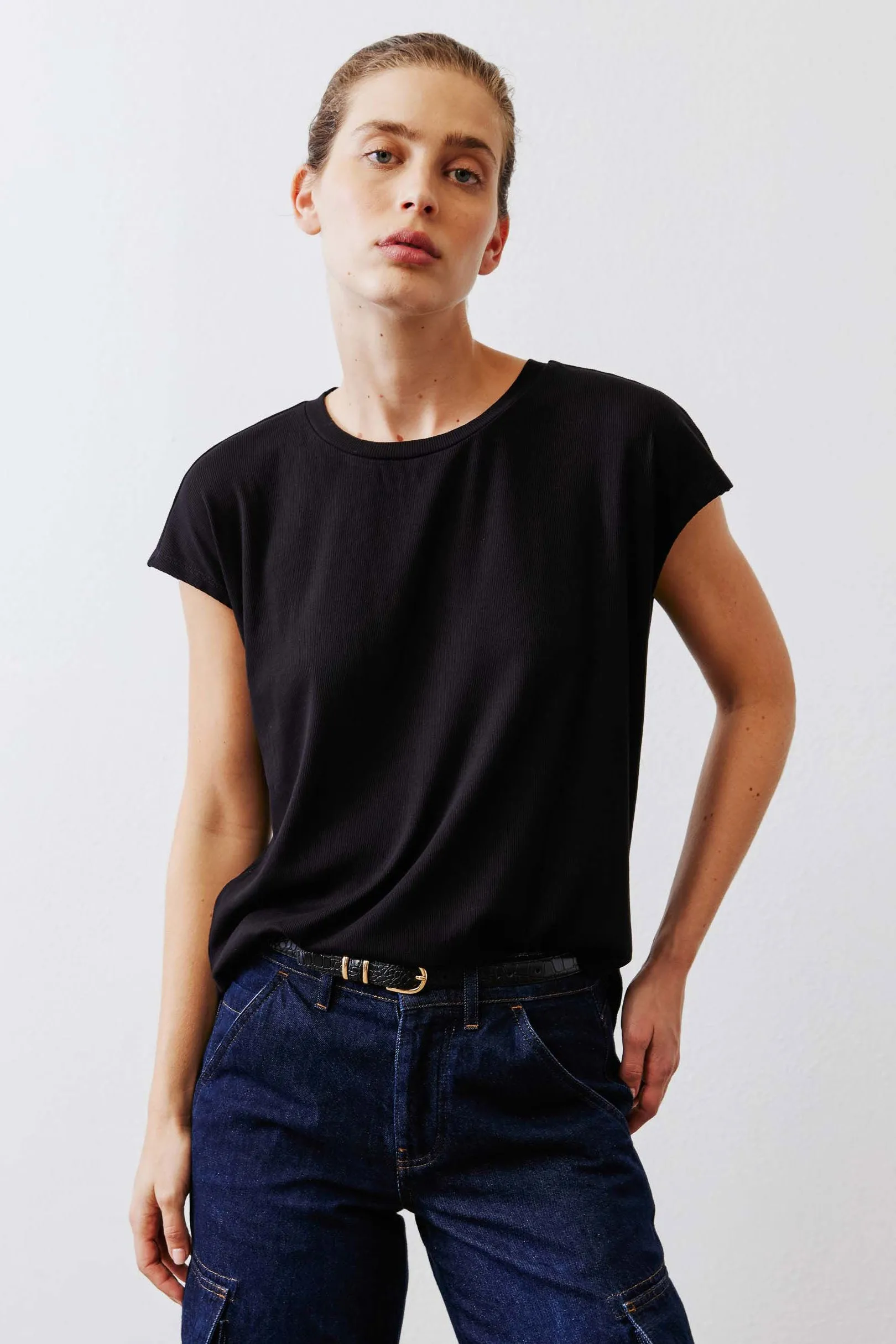 The Ribbed Tuck-In Tee sold by Ruti
