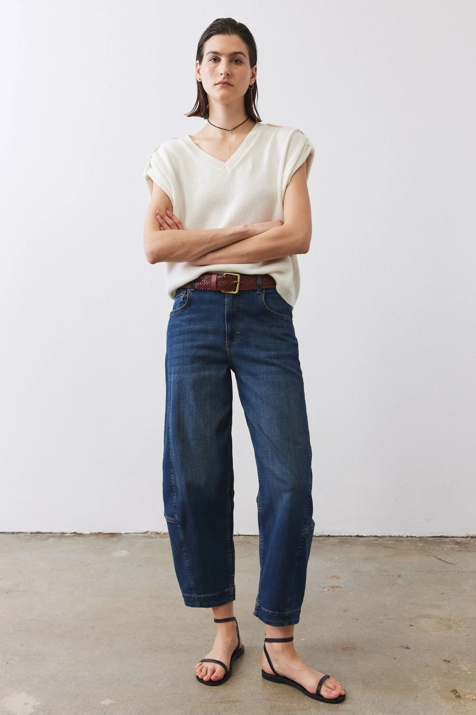 The Petite Ultimate Barrel Leg Jeans 2.0 sold by Ruti