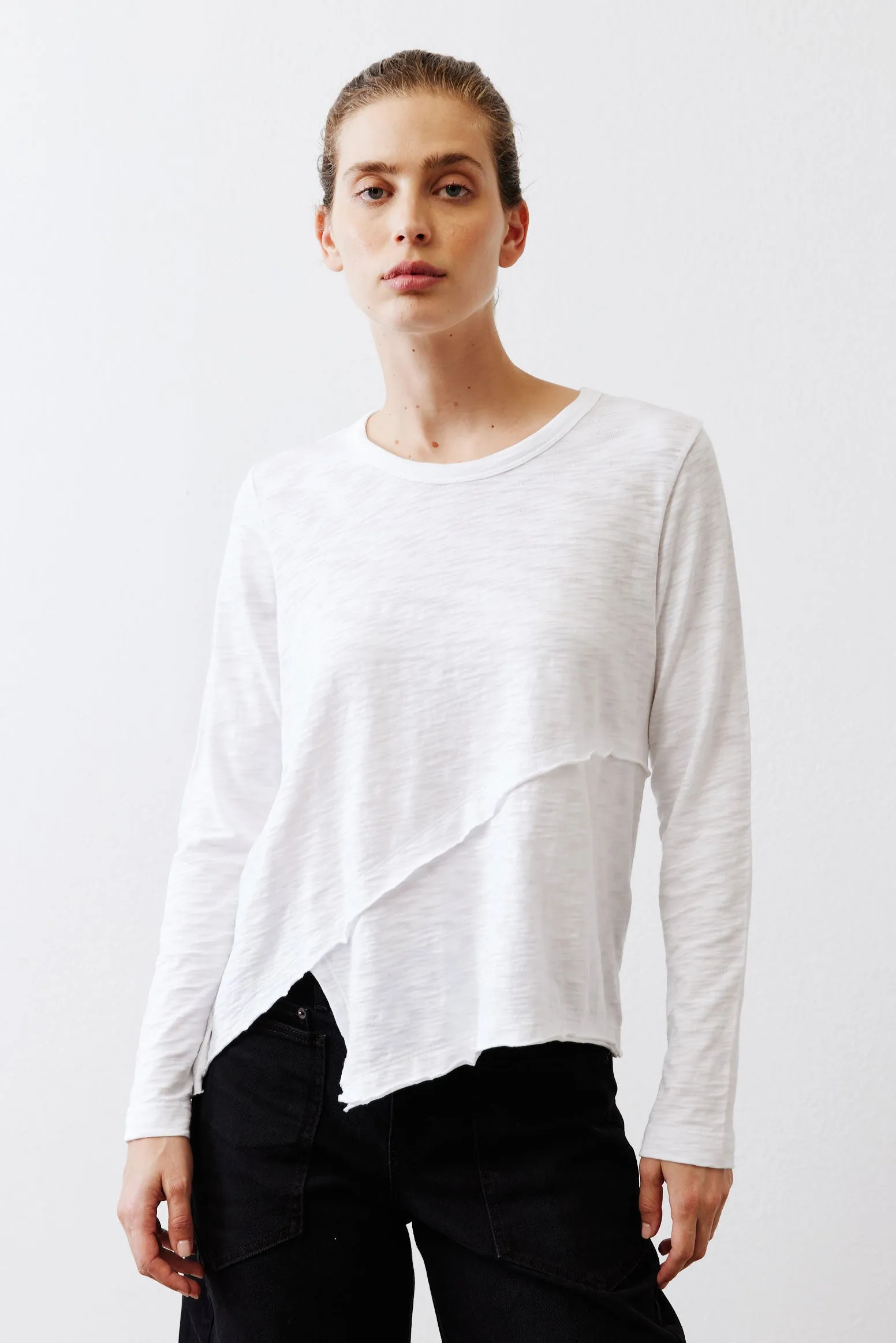 Inner Glow Asymmetric Long Sleeve Top sold by Ruti