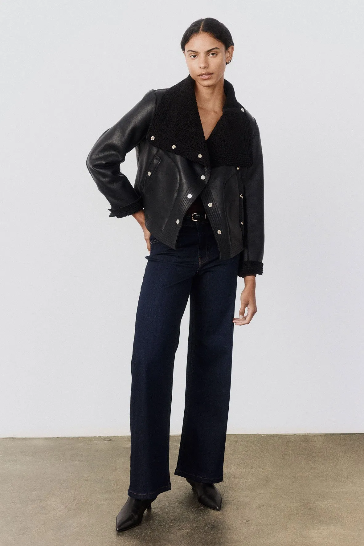 The Cruiser Reversible Shearling Moto Jacket sold by Ruti product image thumbnail 3