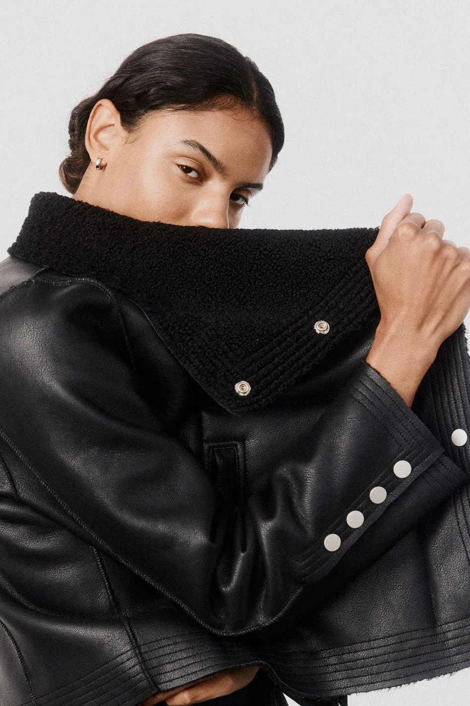 The Cruiser Reversible Shearling Moto Jacket sold by Ruti product image thumbnail 2