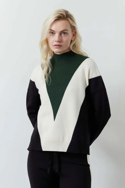 Light Knit Chevron Colorblock Sweater sold by Ruti
