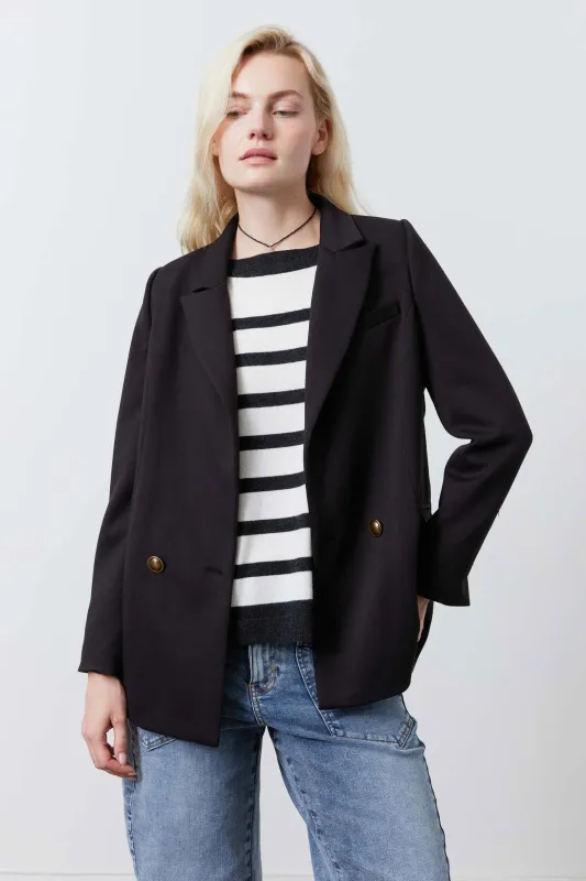 The Stretch Suit Relaxed Double Breasted Blazer made by Ruti