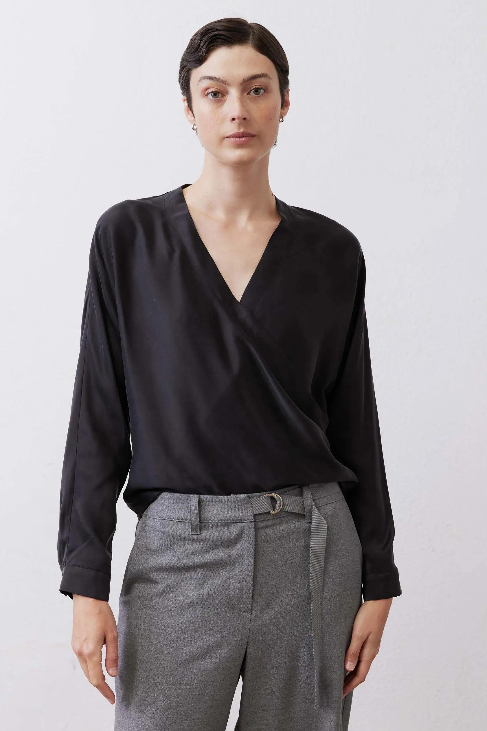Long Sleeve Wrap Washable Silk Blouse sold by Ruti product image thumbnail 5
