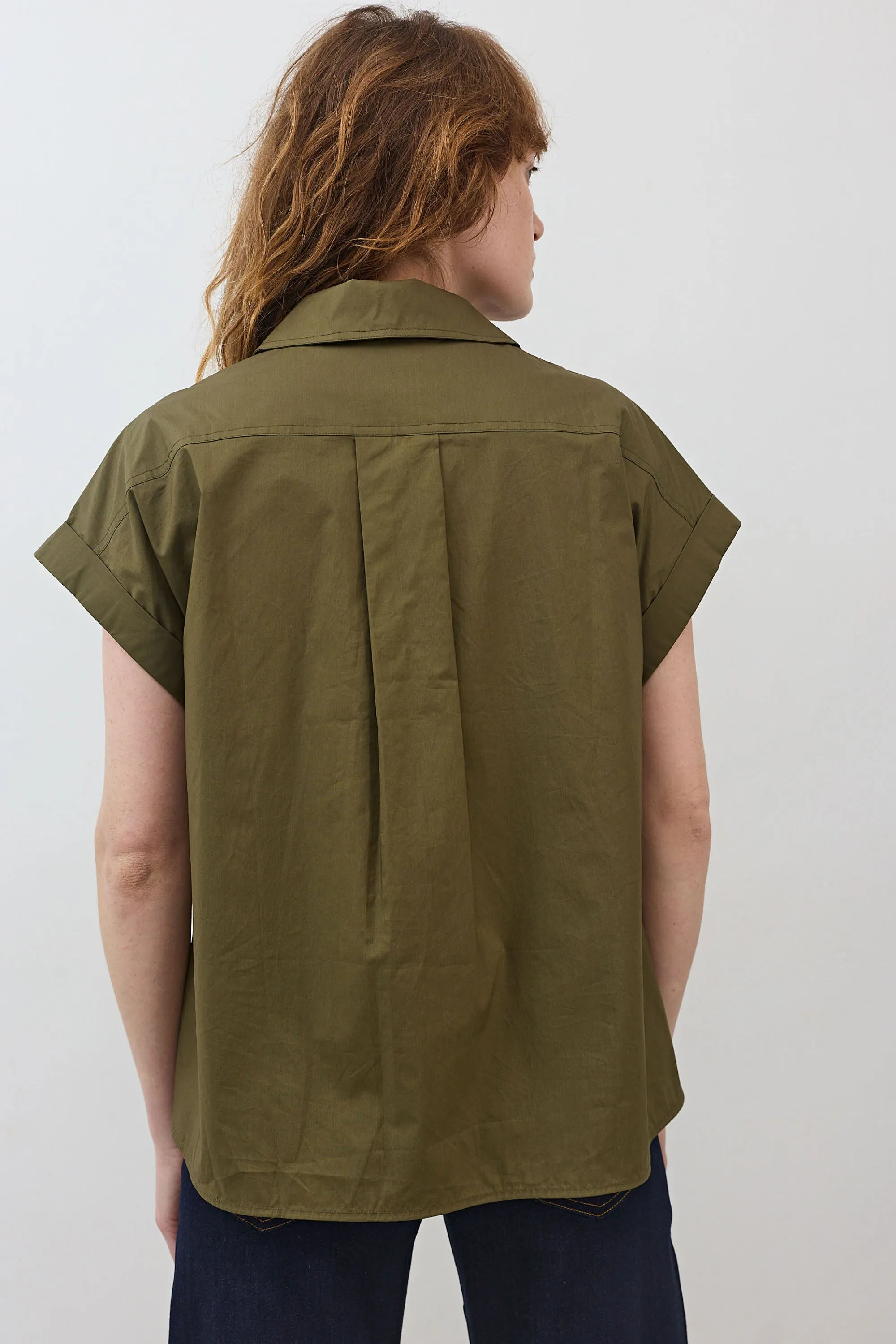 Short Sleeve Poplin Button Down Blouse sold by Ruti product image thumbnail 5