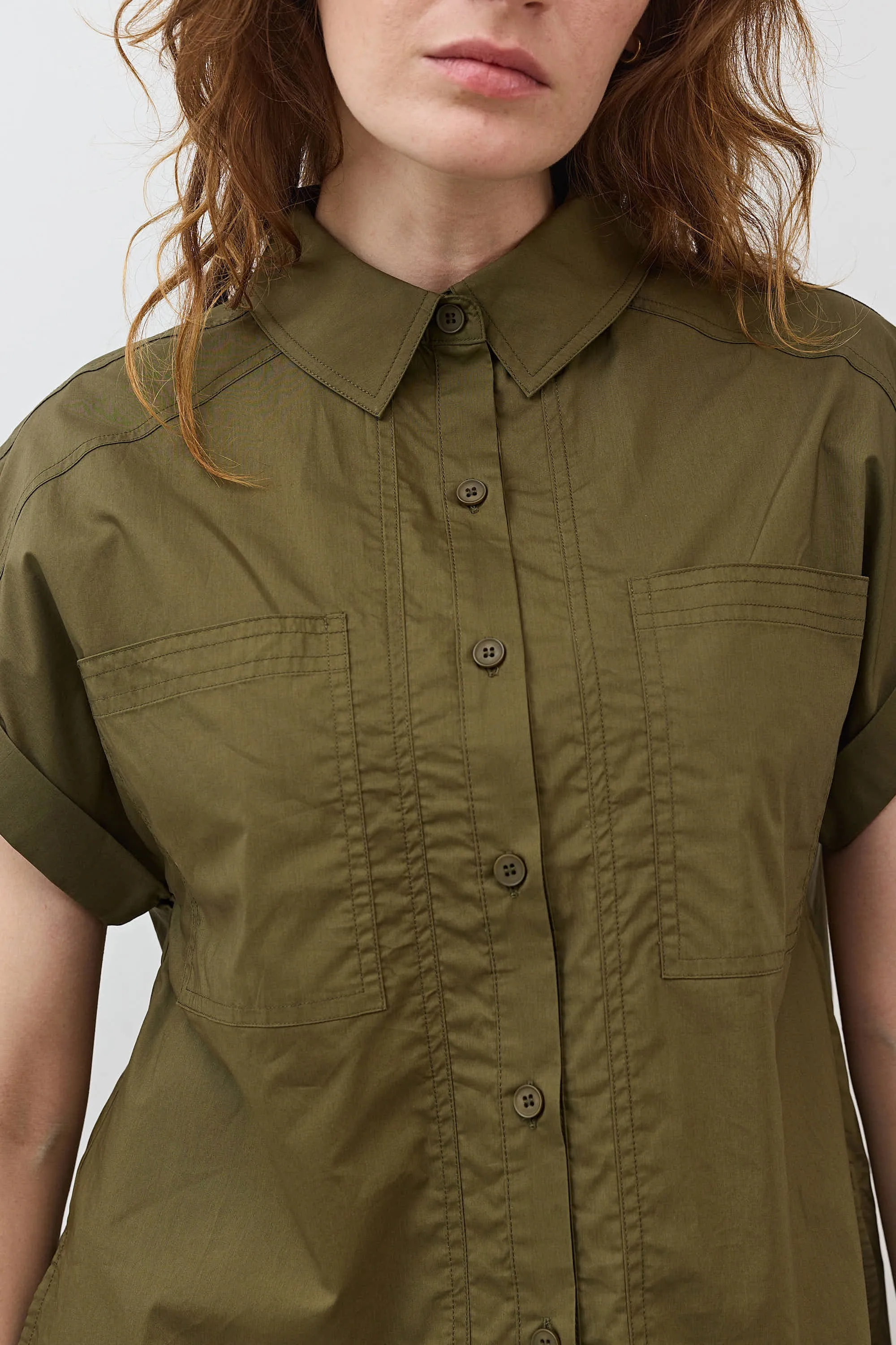 Short Sleeve Poplin Button Down Blouse sold by Ruti product image thumbnail 4