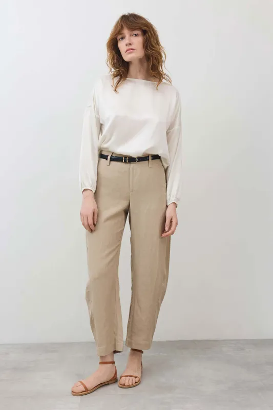 The Uptown Loose Silky Linen Pants made by Ruti