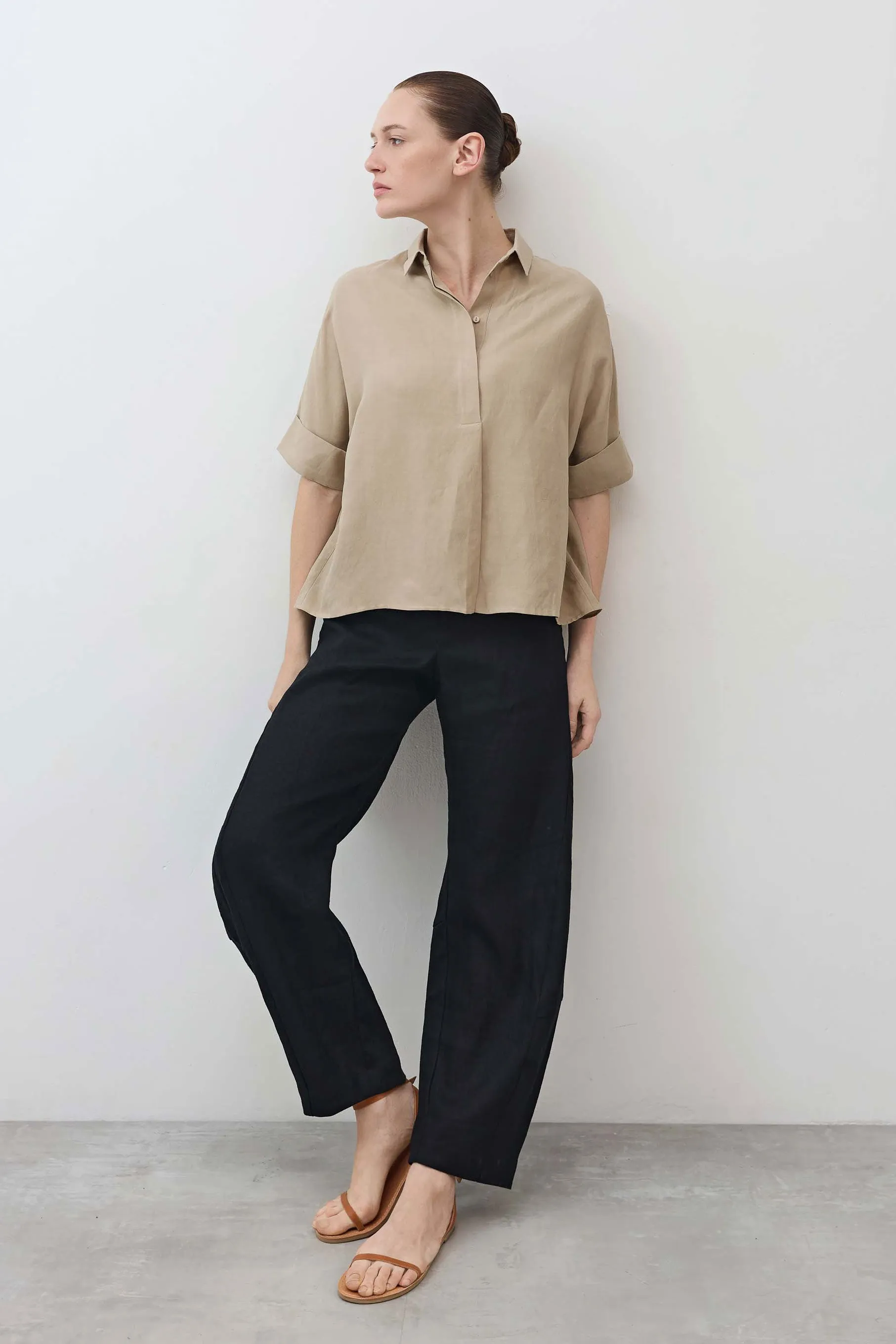 Silky Linen Oversized Pullover Blouse sold by Ruti