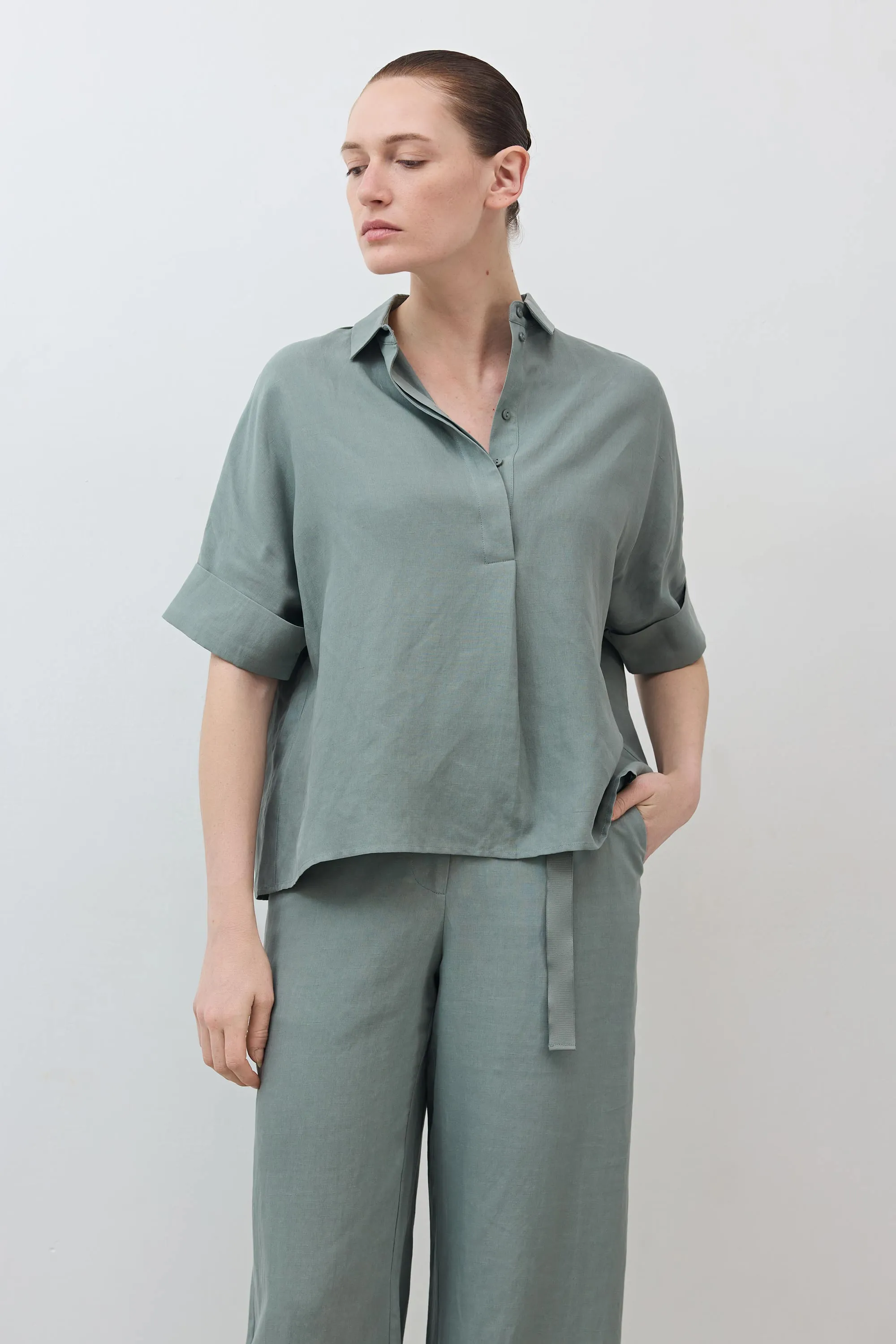 Silky Linen Oversized Pullover Blouse sold by Ruti