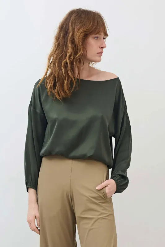 Washable Silk Cinched Hem Blouse made by Ruti