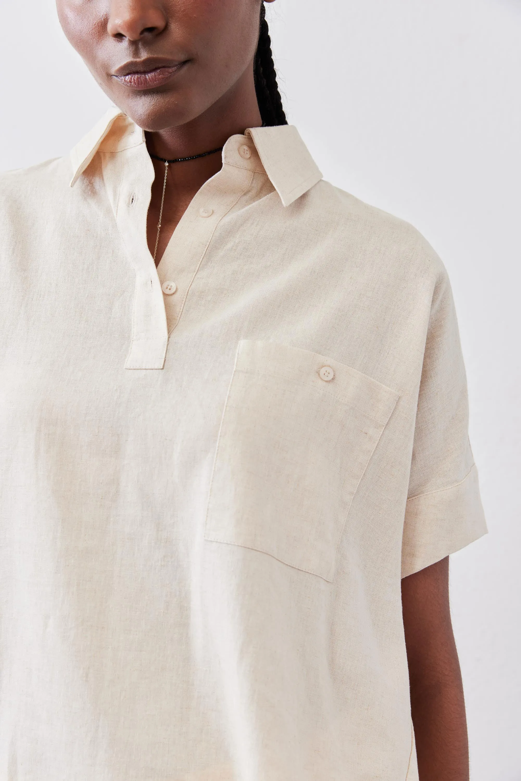 Pullover Short Sleeve Linen Blouse sold by Ruti product image thumbnail 4