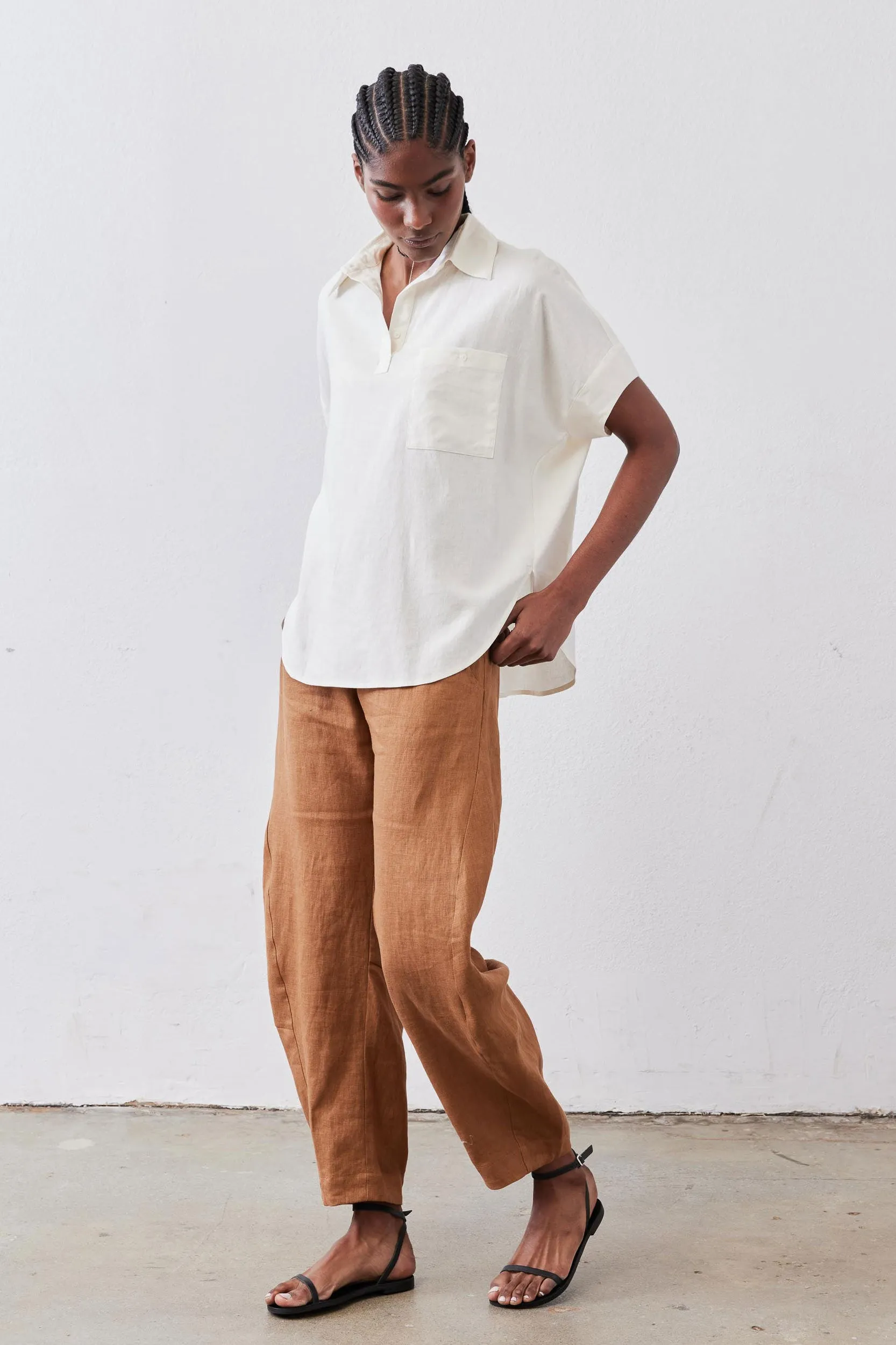 Pullover Short Sleeve Linen Blouse sold by Ruti product image thumbnail 5