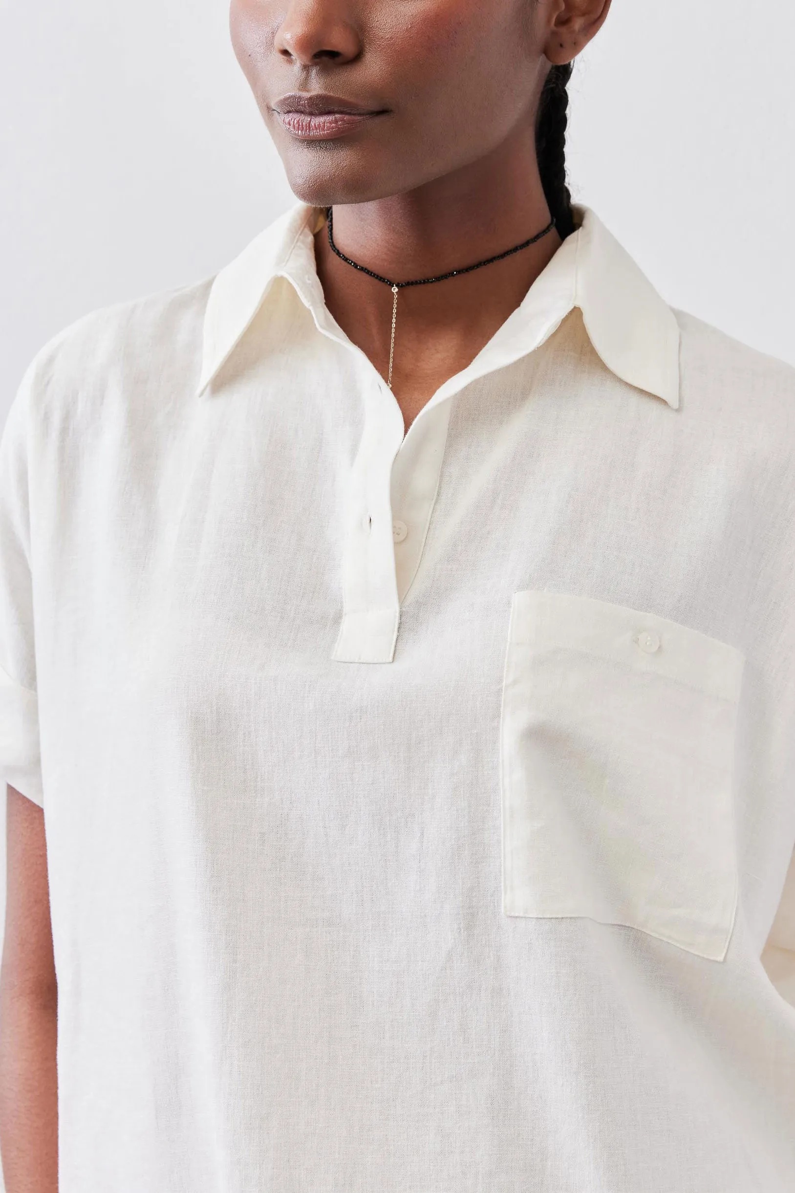 Pullover Short Sleeve Linen Blouse sold by Ruti product image thumbnail 3