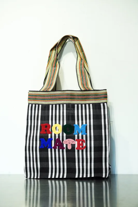 VIVAN ROOM MATE HAND EMBROIDERY TOTE BAG 004 BLACK sold by SwTRAS