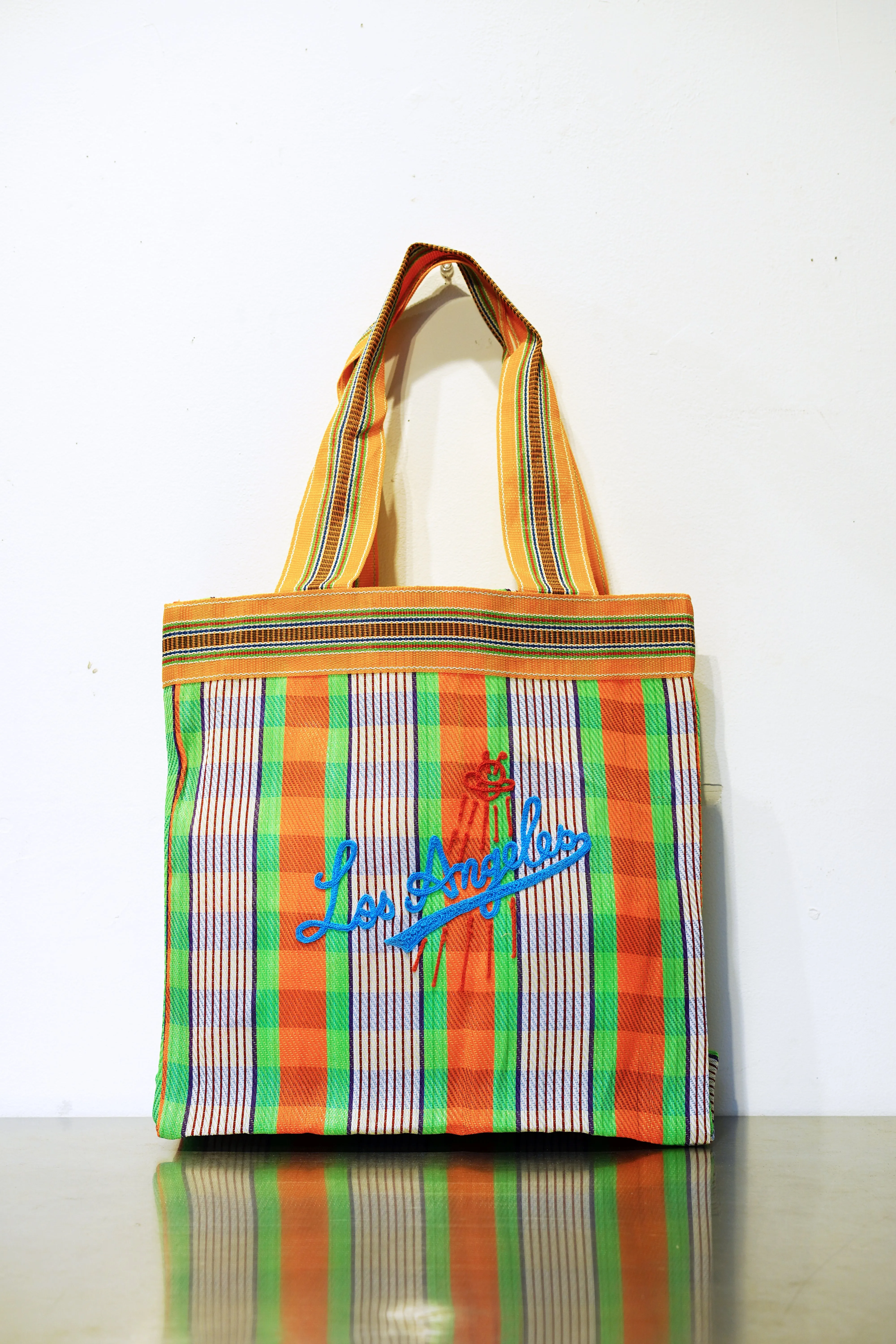 VIVAN Los Angeles HAND EMBROIDERY TOTE BAG 003 ORANGE sold by SwTRAS