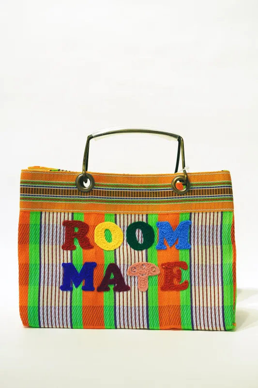 VIVAN ROOM MATE HAND EMBROIDERY LUNCH BAG 006 ORANGE sold by SwTRAS