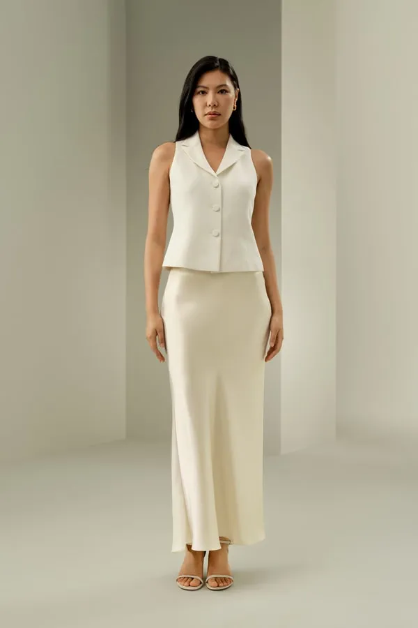 Jupe longue en soie avec ourlet évasé sold by LilySilk