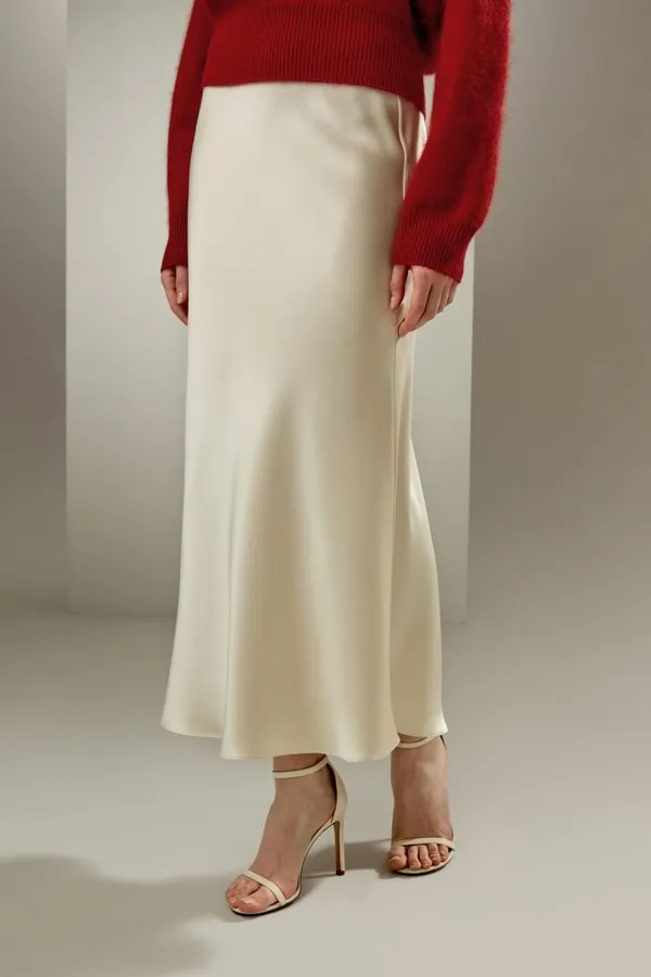 Jupe longue en soie avec ourlet évasé sold by LilySilk product image thumbnail 4