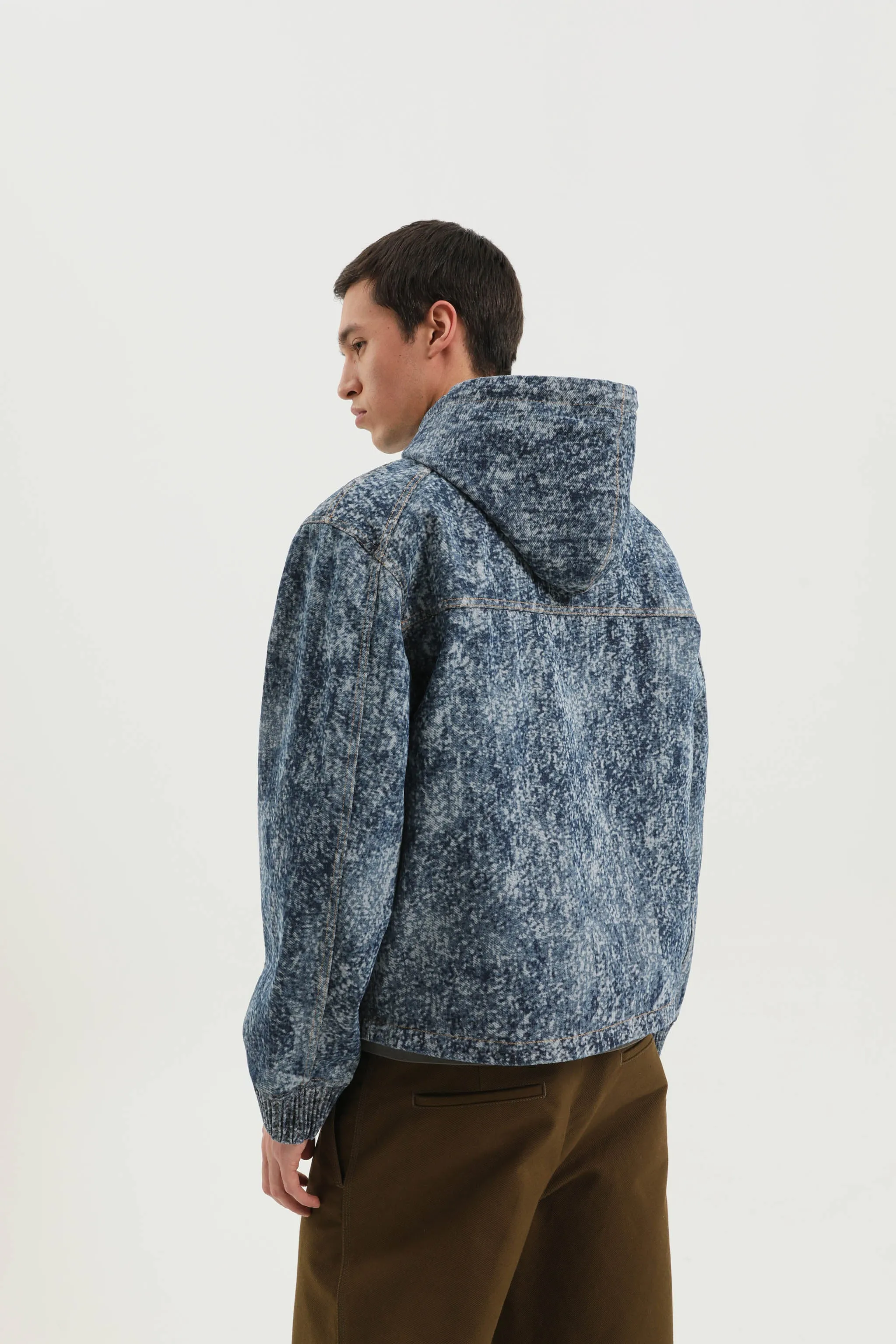 Marble denim hoodie zip up sold by 1989 Studio product image thumbnail 5