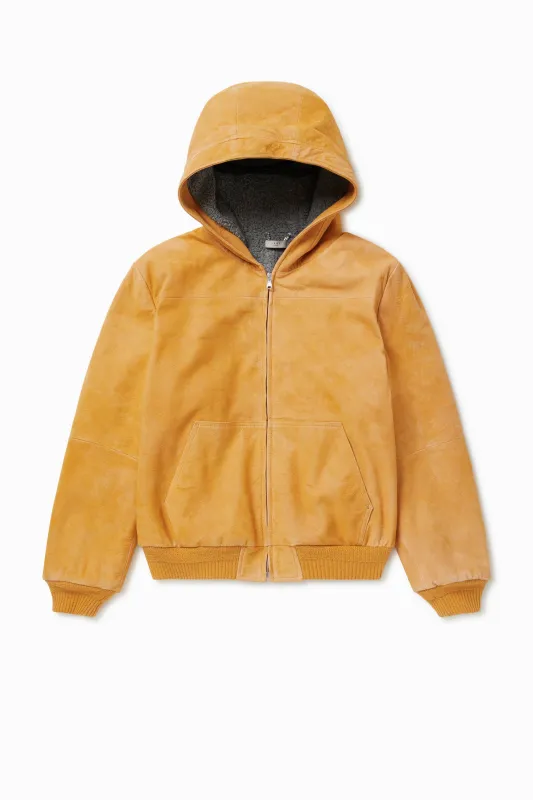 Leather hoodie zip up sold by 1989 Studio