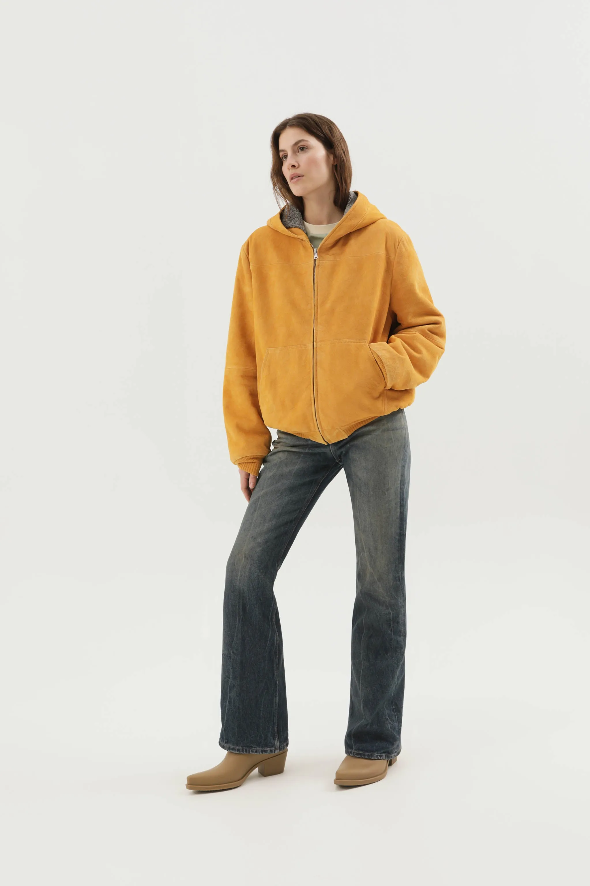 Leather hoodie zip up sold by 1989 Studio product image thumbnail 4