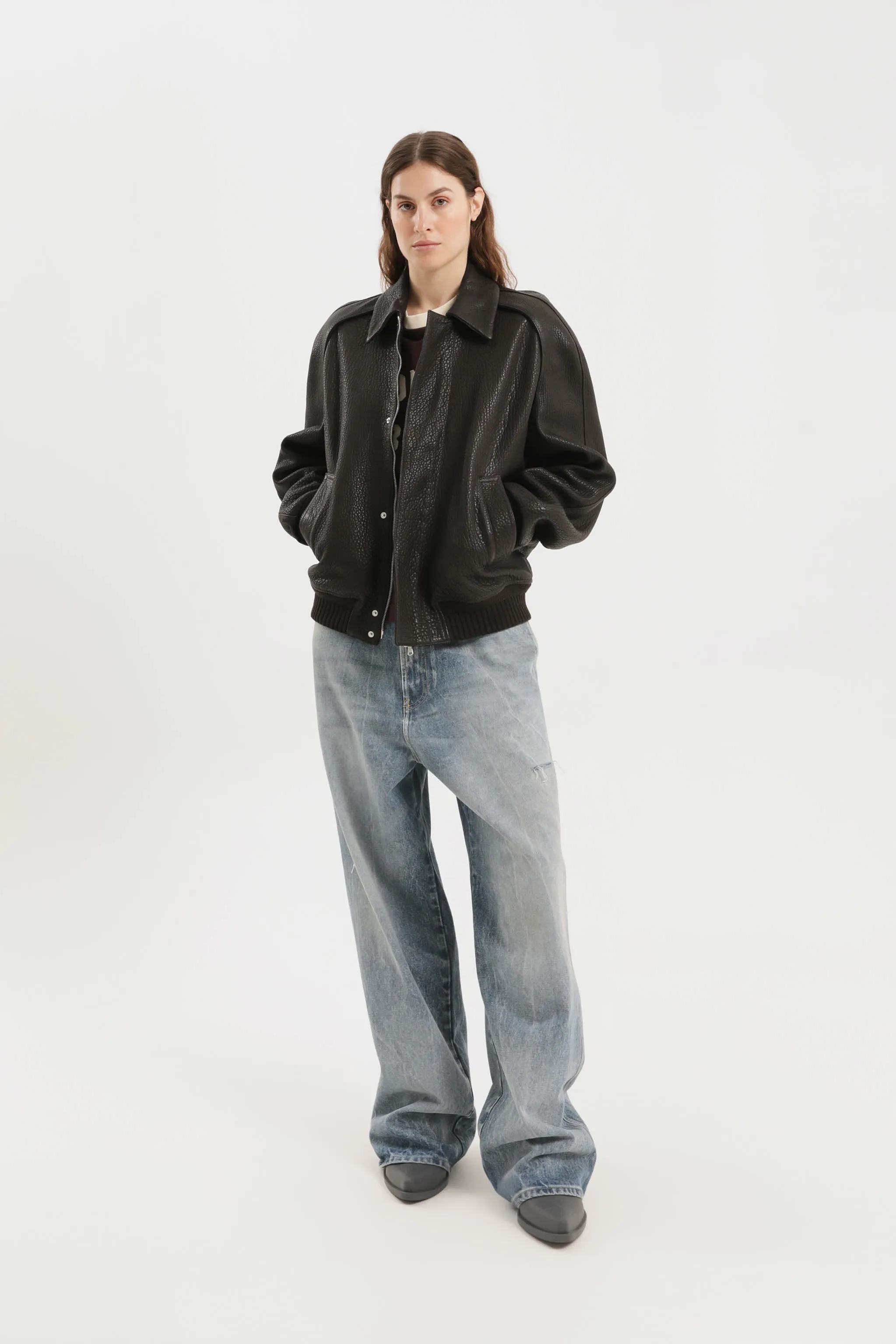 Leather jacket zip up sold by 1989 Studio product image thumbnail 4