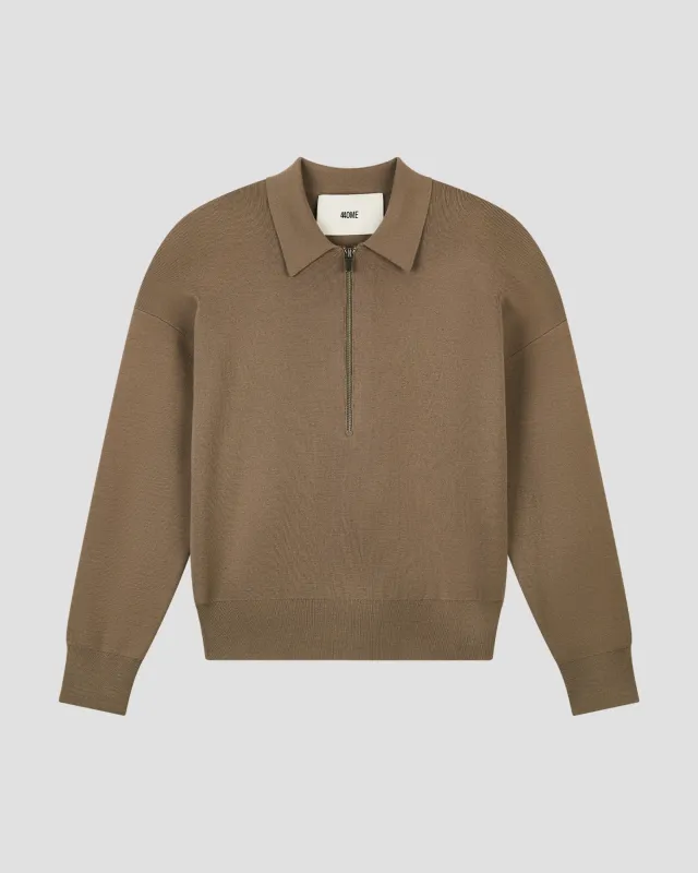 SILK VISCOSE HALF-ZIP POLO sold by 440me