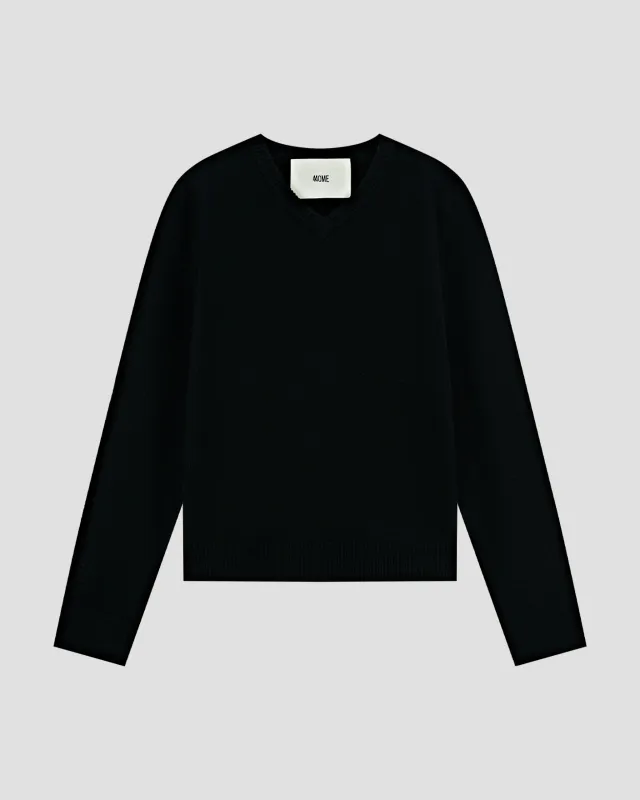 WOOL HIGH VNECK made by 440me