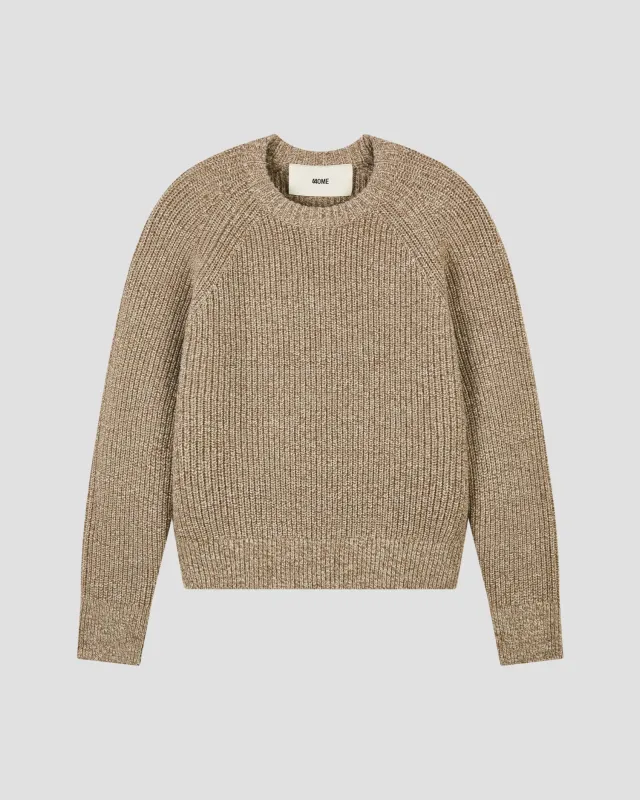 COTTON WOOL RIB CREWNECK made by 440me