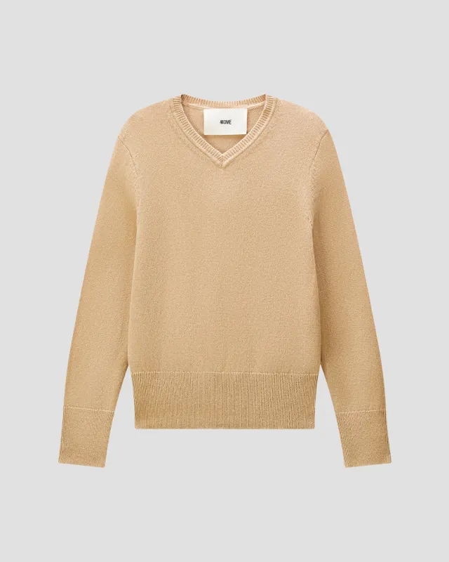 COTTON WOOL LIGHTWEIGHT VNECK made by 440me