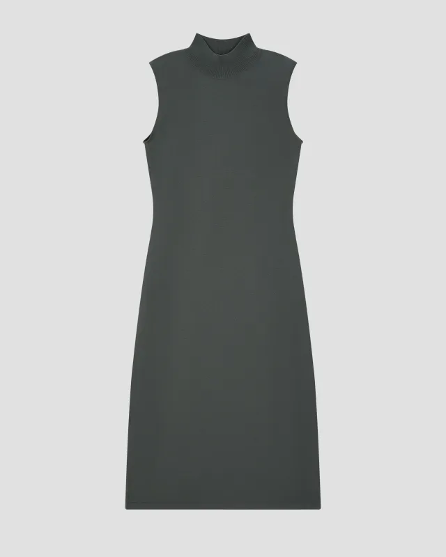 SILK VISCOSE KNIT MOCK NECK DRESS made by 440me