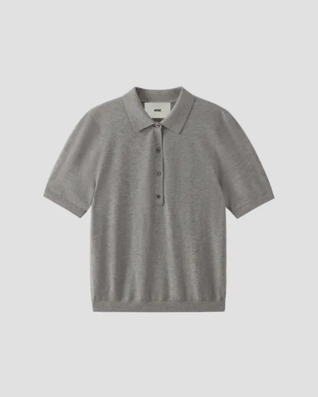 ESSENTIAL CASHMERE SILK SHORT SLEEVE POLO sold by 440me