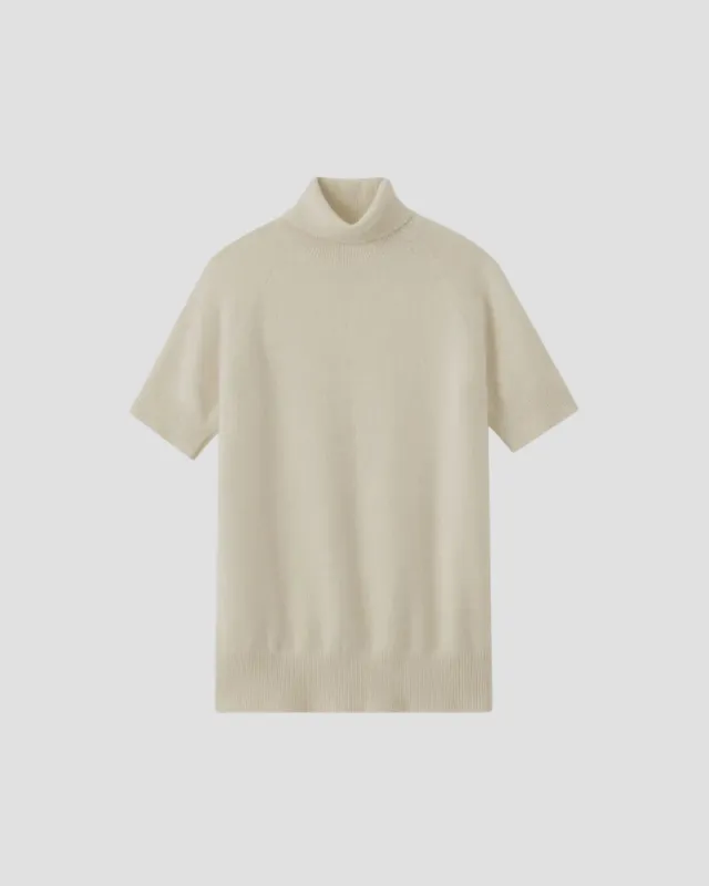ESSENTIAL WOOL SHORT SLEEVE TURTLENECK made by 440me