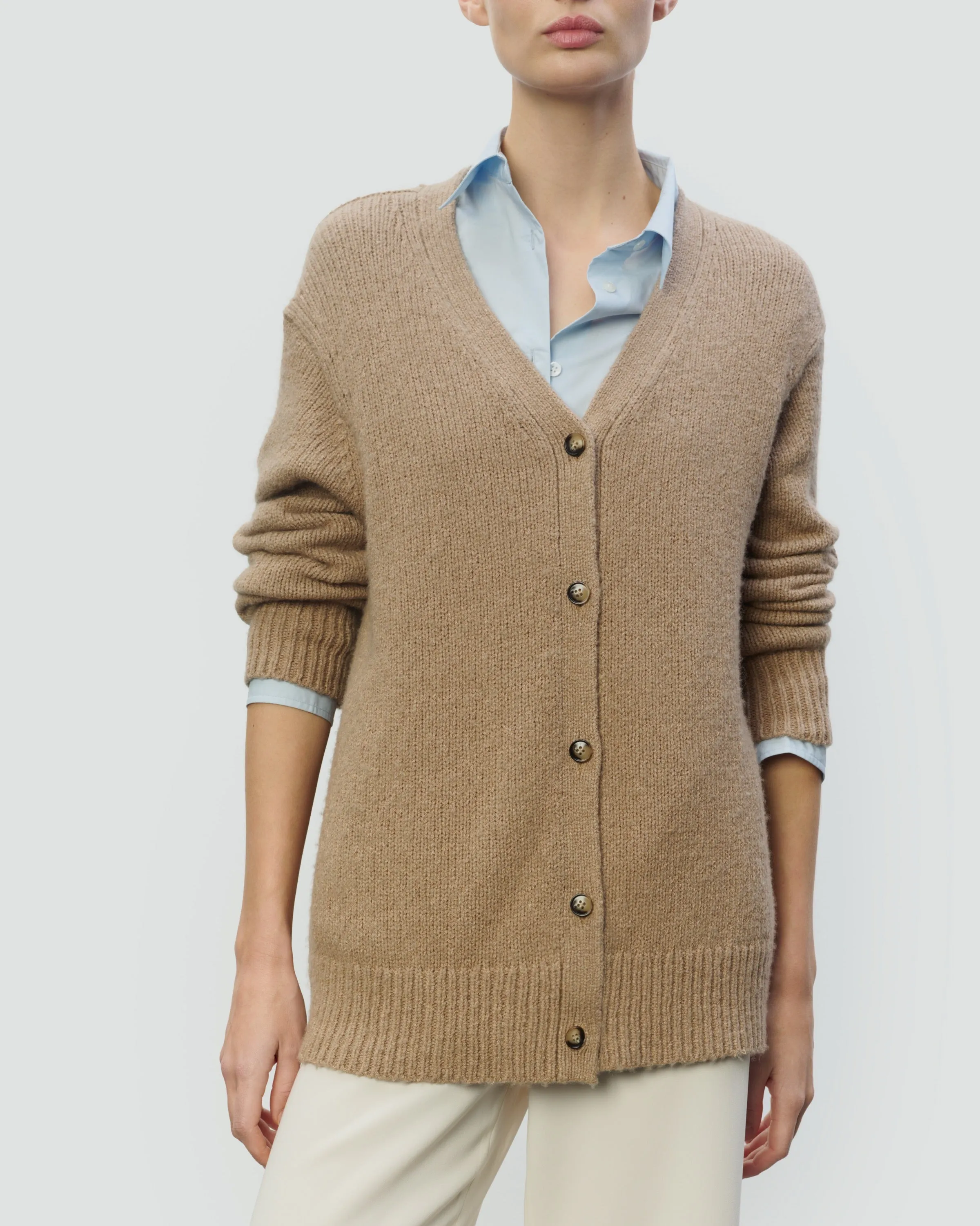 TEXTURED COTTON WOOL BLEND CARDIGAN sold by 440me product image thumbnail 3