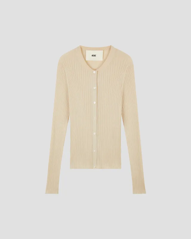 TENCEL SILK GAUZY RIB CARDIGAN made by 440me